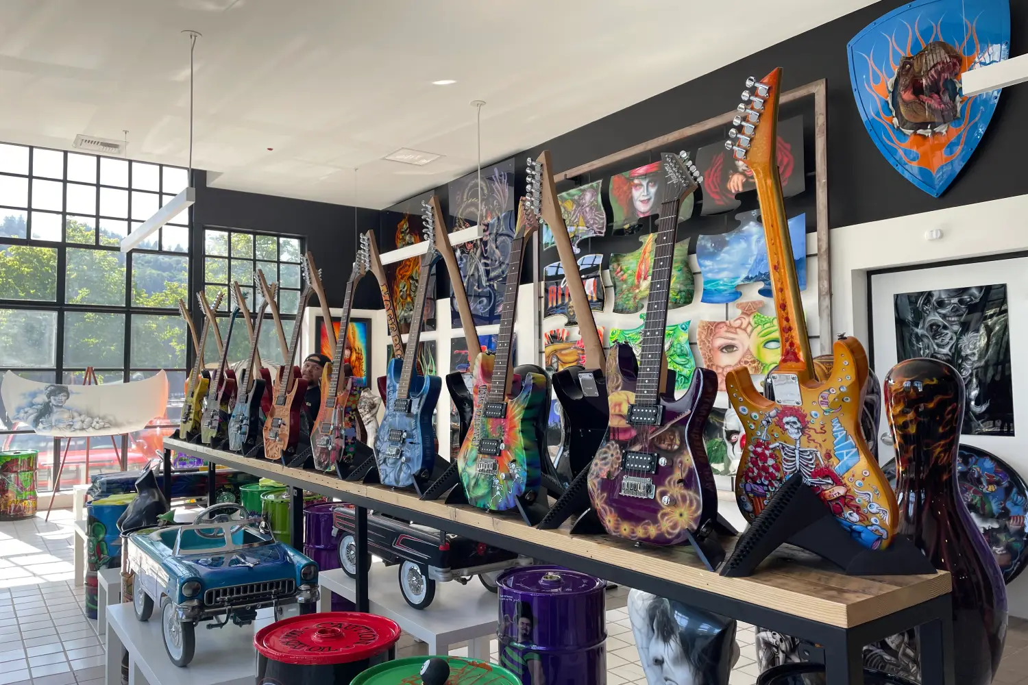 Custom-painted guitars